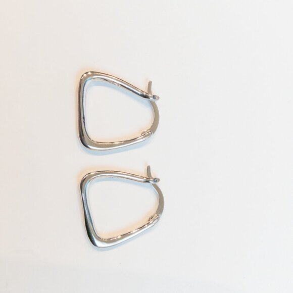 Sterling Silver Jewelry Jewelry - NWOT Sterling Silver 925 Abstract Hoop Earrings Elegant Modern Design